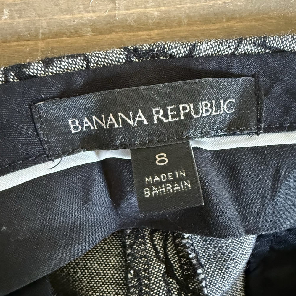 Banana Republic Womens 8 Black Grey Floral Ryan Slacks Dress Pants Bottoms - Picture 5 of 8